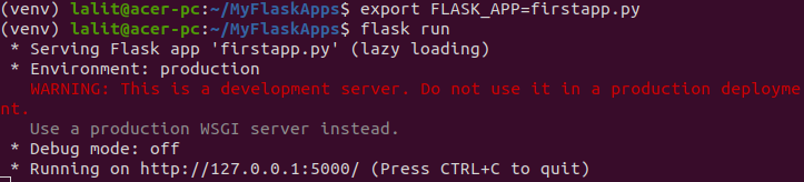 flask on local server